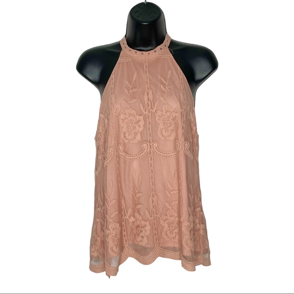 ALTAR’D STATE high neck lace halter top | M